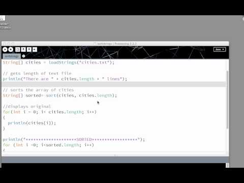 Processing: Loading and sorting text files