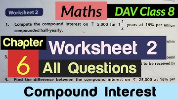 DAV class 8 Maths chapter 6 worksheet 2 all questions solved