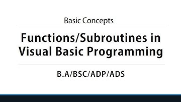 Functions/Subroutines in Visual Basic Programming