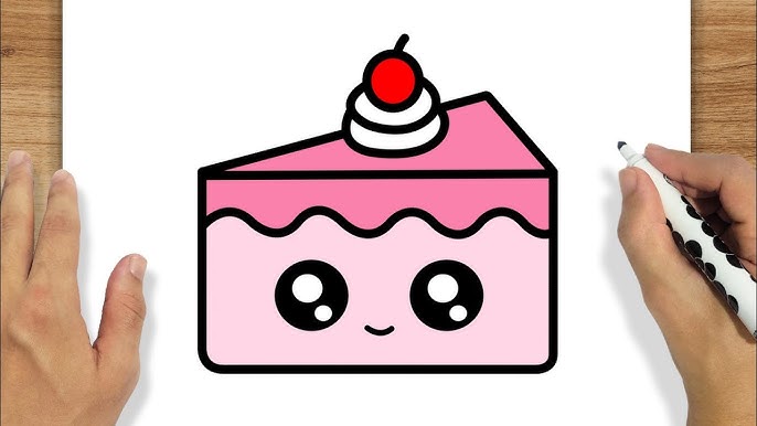 Como Desenhar Um Cupcake De Morango Com Um Rosto Bonito Para Crianças.  Tutorial De Desenho Passo a Passo Ilustração do Vetor - Ilustração de doce,  cafeteria: 242746089