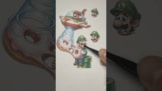 Luigi vs Space UFO (Super Mario) Don't touch my food #shorts #mario #supermario #viral #trending