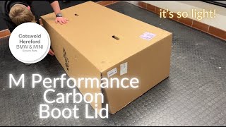 Genuine BMW M Performance M2 F87 Carbon Boot Lid Tailgate 41622460278 Unboxing