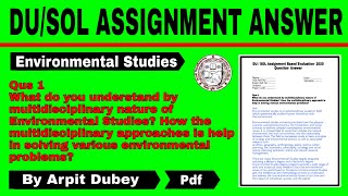 DU/SOL Assignment | EVS Assignment Answer | B.A 1st Semester Assignment Kaise Banaye