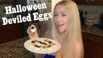 Halloween Spider Deviled Eggs