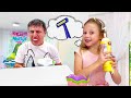 Prank on dad from Nastya and Eva
