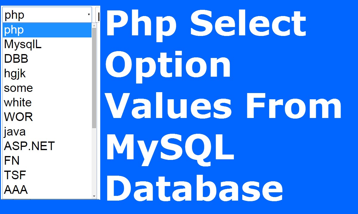 Php : How To Get Select Option Value From Mysql Database Using Php [ With Source Code ]