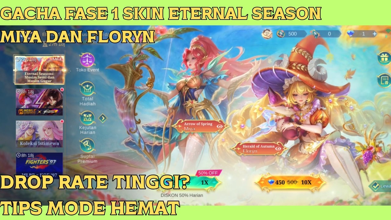 GACHA FASE 1 SKIN ETERNAL SEASON MIYA & FLORYN DROP RATE TINGGI? MOBILE LEGENDS