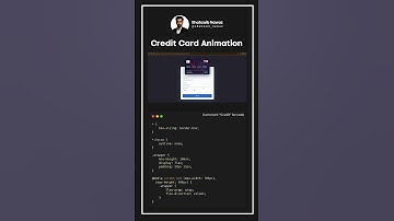 Credit Card Animation - HTML, CSS and JavaScript