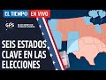 La carrera en EE. UU. se decide en seis estados clave: Florida, Pensilvania y Michigan, entre otros