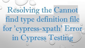 Resolving the Cannot find type definition file for 