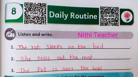 3rd std malar English term 1 unit 8 Daily routine English work book ans key pg no 71-74 class 3malar