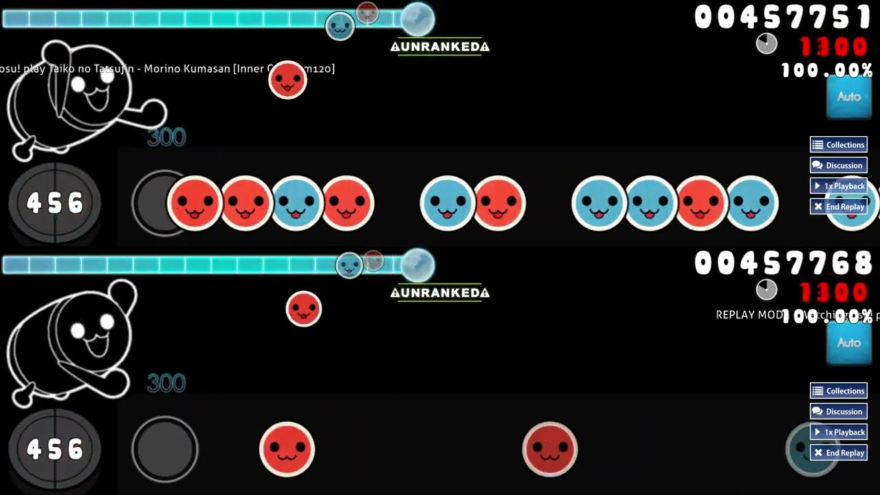 もりのくまさん裏　等速通常対比　(osu!taiko)