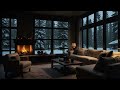No Ads Fireplace Blizzard ASMR - Snow Storm Sound Sleep With Fireplace Burning For Deep Sleeping