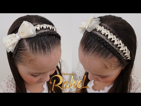 Peinado Infantil / Diadema Con Encintado Elegante Y Delicado/ Fácil/  Peinados Rakel 83 - YouTube