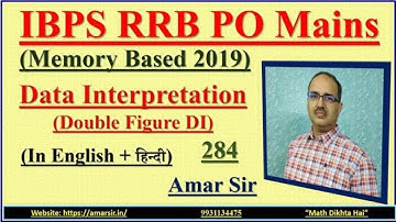 IBPS RRB PO Mains Memory Based-2019 Data Interpretation 284 In English + हिन्दी Both #amarsir