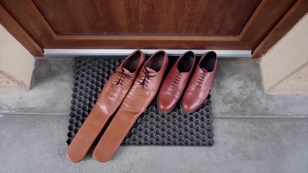 Watch: Shoemaker creates size 75 shoes to ensure social distancing