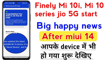 Mi 10i,mi 10t,mi 10 series jio true 5G support start ho gi gya very good news