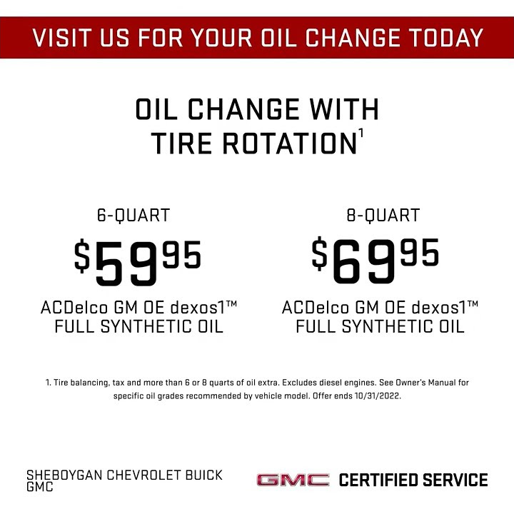 Car Care 2022 Promo 05 GMC Oil Change plus Tire Rotation Coupon Video