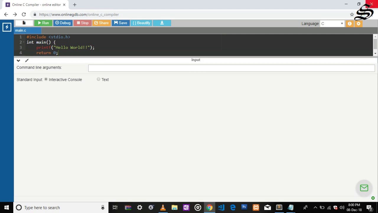 How To Code Hello World Program In C Language C Youtube How To Code Hello World Program In C Language C Youtube