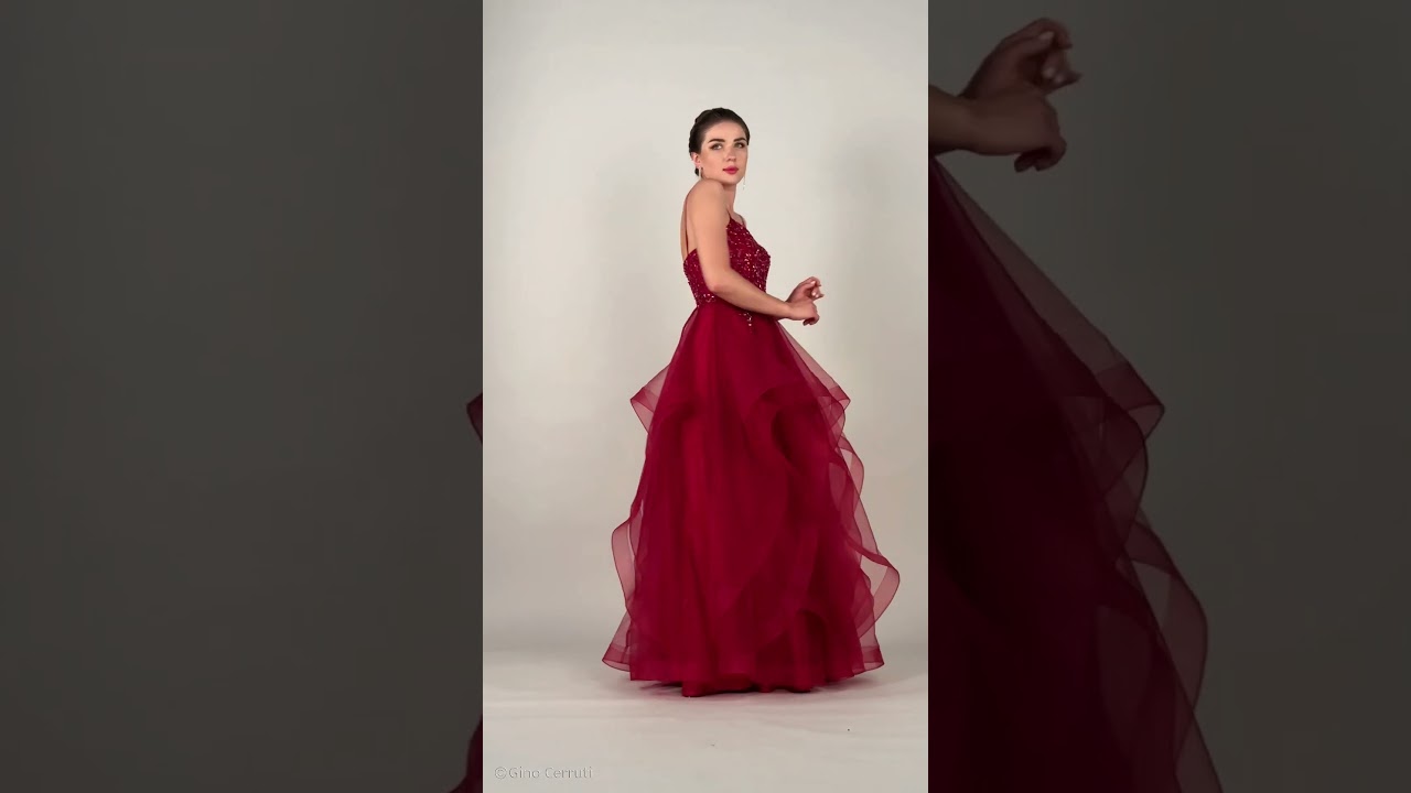 open lace back dress Gino Cerruti 6659M Red – The Dress Studio main image 0
