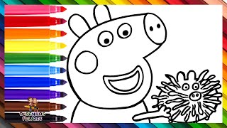 Desenhar e Colorir Peppa Pig com um Hamster 🐷🐹 Desenhos para Crianças