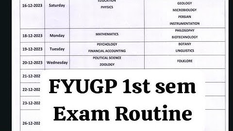 FYUGP BA BSC BCOM 1st Semester Exam Programme Declared l Gauhati University 2023