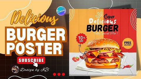 Learn to Create a Stunning Burger Food Poster in Canva | Easy Tutorial for Beginners