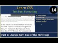 Text Font Formatting | Part 2 - Font Size | CSS Tutorial #14