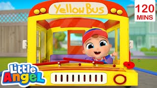 Wheels On The Yellow Bus! | @Littleangel Kids Songs & Nursery Rhymes