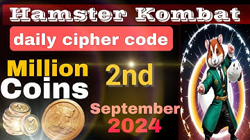 hamster Kombat daily cipher code| 2 September #hamsterkombat #games #ciphercodes