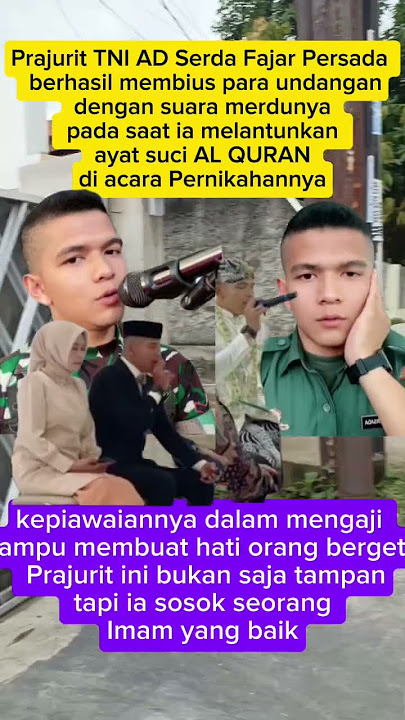 Prajurit TNI mengaji di hari Pernikahannya