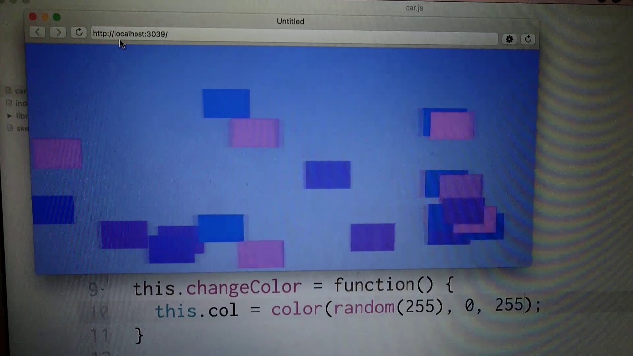 Rectangle Intersection in p5. Simon teaches mom.