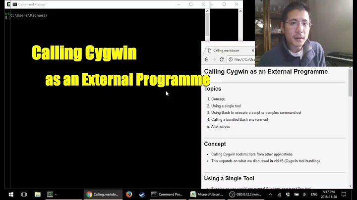 Calling Cygwin as an External Programme