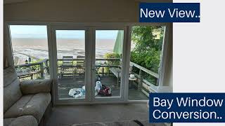 Static caravan bay window conversion,