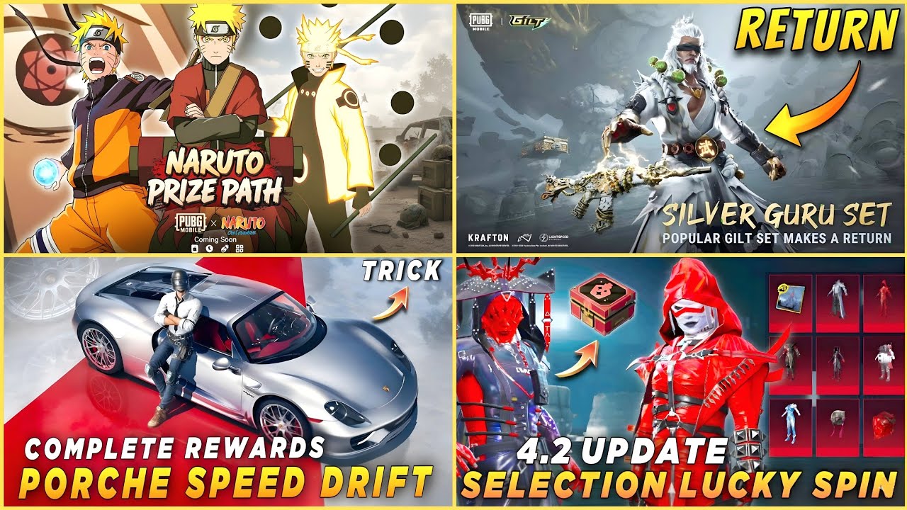 🔴 NARUTO PRIZE PATH CONFIRM | SILVER GURU M416 RETURN? | PORCHE SPEED DRIFT | SELECTION LUCKY SPIN 🤩