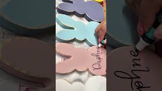 Handpainted Easter bunny with Custom names