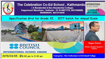 Specification Grid of Mathematics/ Physics- Grade XI 2077 Batch
