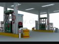 CID recorrido virtual de gasolinera con detalles de construcción