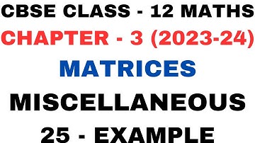 25 Example Miscellaneous l Chapter 3 Matrices l Misce exam25 l Class12th Maths l NEW NCERT 2023-24