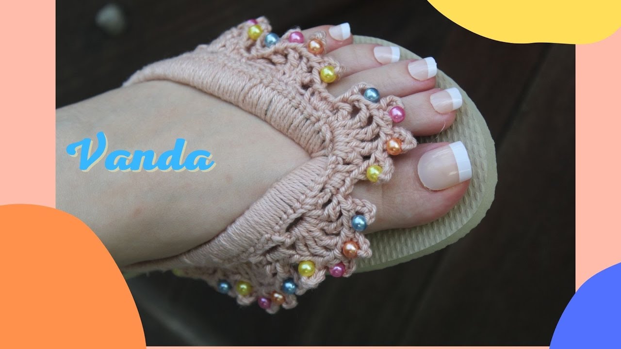 Chinelo decorado: Havaiana com crochet