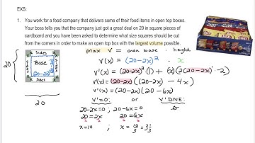 MTH 190 Optimization Example 1 (4.7)