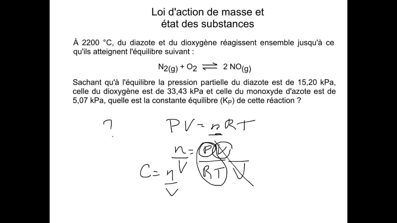 8.1 loi d'action de masse Kc vs Kp - YouTube