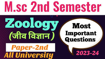 Msc 2nd Semester Zoology (Paper-2nd) Most Important Questions In Hindi & English 2023-24 #msczoology
