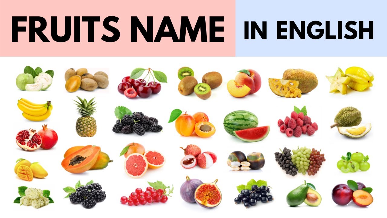 All Fruits Name in English | List of Fruits Name | Learn Fruits ...