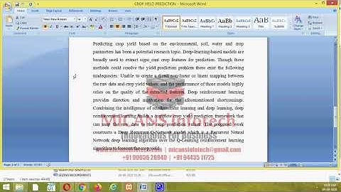 CROP YIELD PREDICTION USING DEEP REINFORCEMENT LEARNING MODEL -IEEE CSE PROJECT-2020-2021