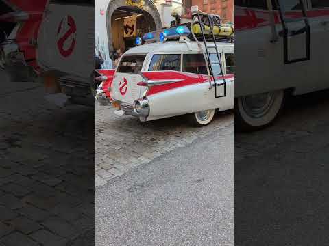 Ghostbusters Ecto-1 departing Hook & Ladder 8 on premier Day for Frozen Empire. 👻 #shorts