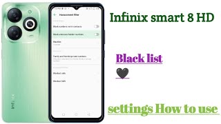 infinix smart 8 HD Black list settings features || How to use