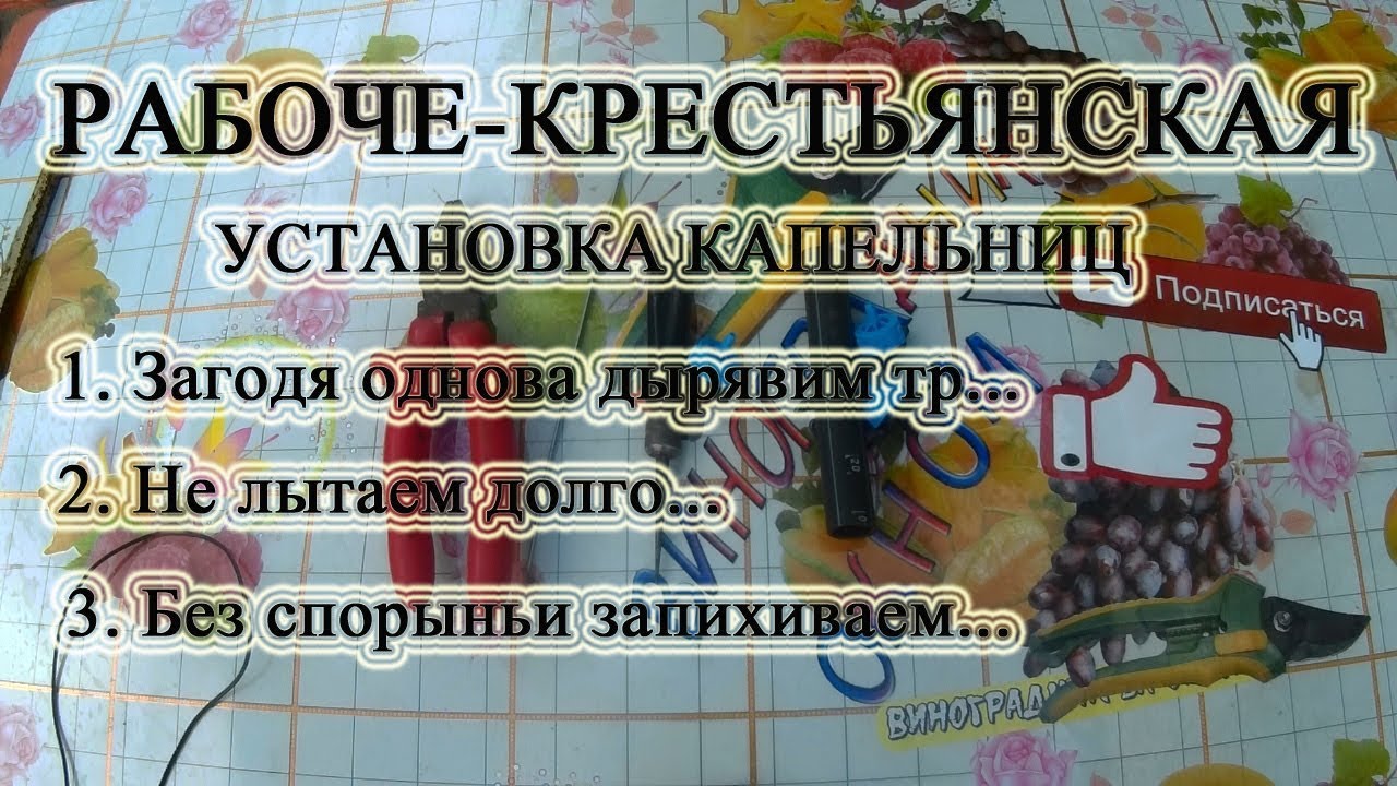 ?? Как установить капельницы на ПНД трубу. Капельный полив винограда ...