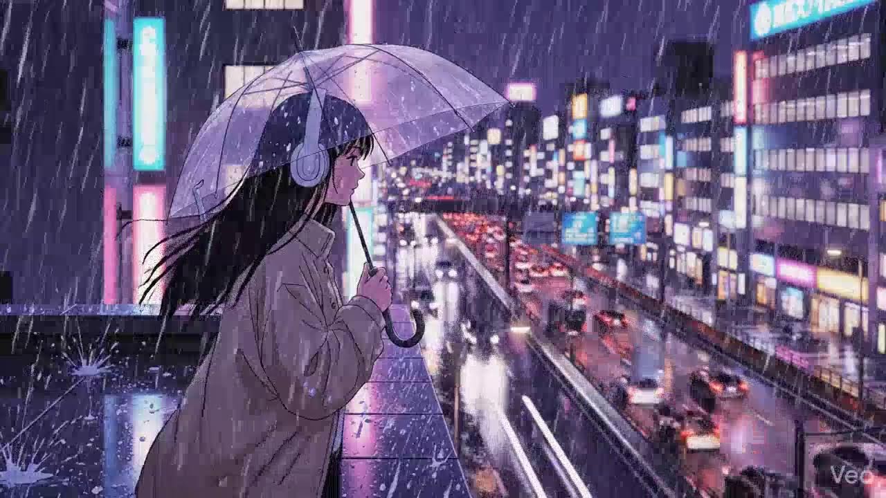 Japanese Neon City Rain 🌧️ Lofi Chillhop for Study & Focus