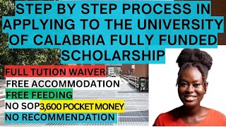 How to Apply to University of Calabria Full Masters Scholarship